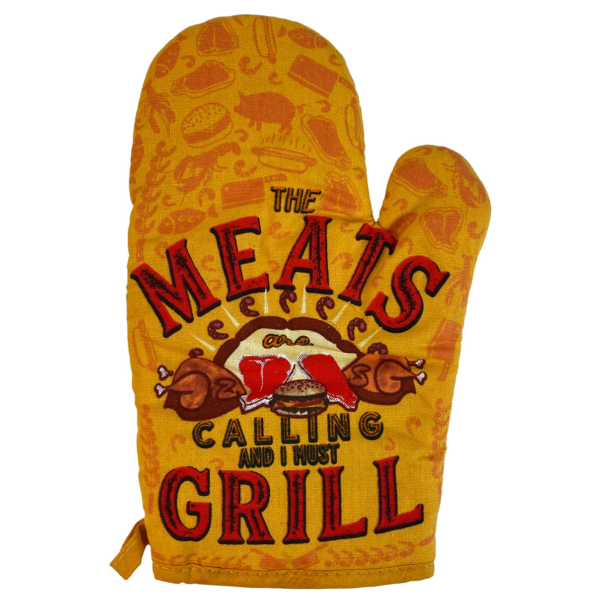 The Meats Are Calling And I Must Grill Oven Mitt Funny Backyard Bar-B-Que BBQ Kitchen Glove