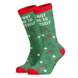 Men's It's Not Going To Lick Itself Socks Funny Christmas Candycane Holiday Graphic Footwear