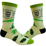 Men's Papasaurus Socks Funny Fathers Day Dinosaur T-Rex Grandfather Novelty Footwear