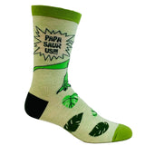 Men's Papasaurus Socks Funny Fathers Day Dinosaur T-Rex Grandfather Novelty Footwear