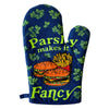 Parsley Makes It Fancy Oven Mitt Funny Burger And Fries Cooking Kitchen Glove