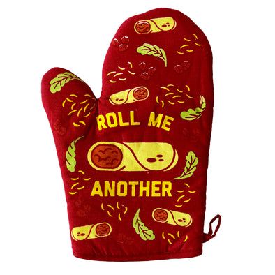 Roll Me Another Oven Mitt Funny Mexican Food Burrito Lover Graphic Novelty Kitchen Glove