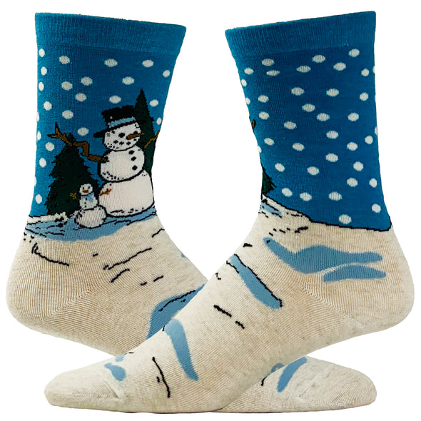 Women's Snowman Socks Cute Winter Weather Snow Holiday Christmas Party Festive Novelty Footwear
