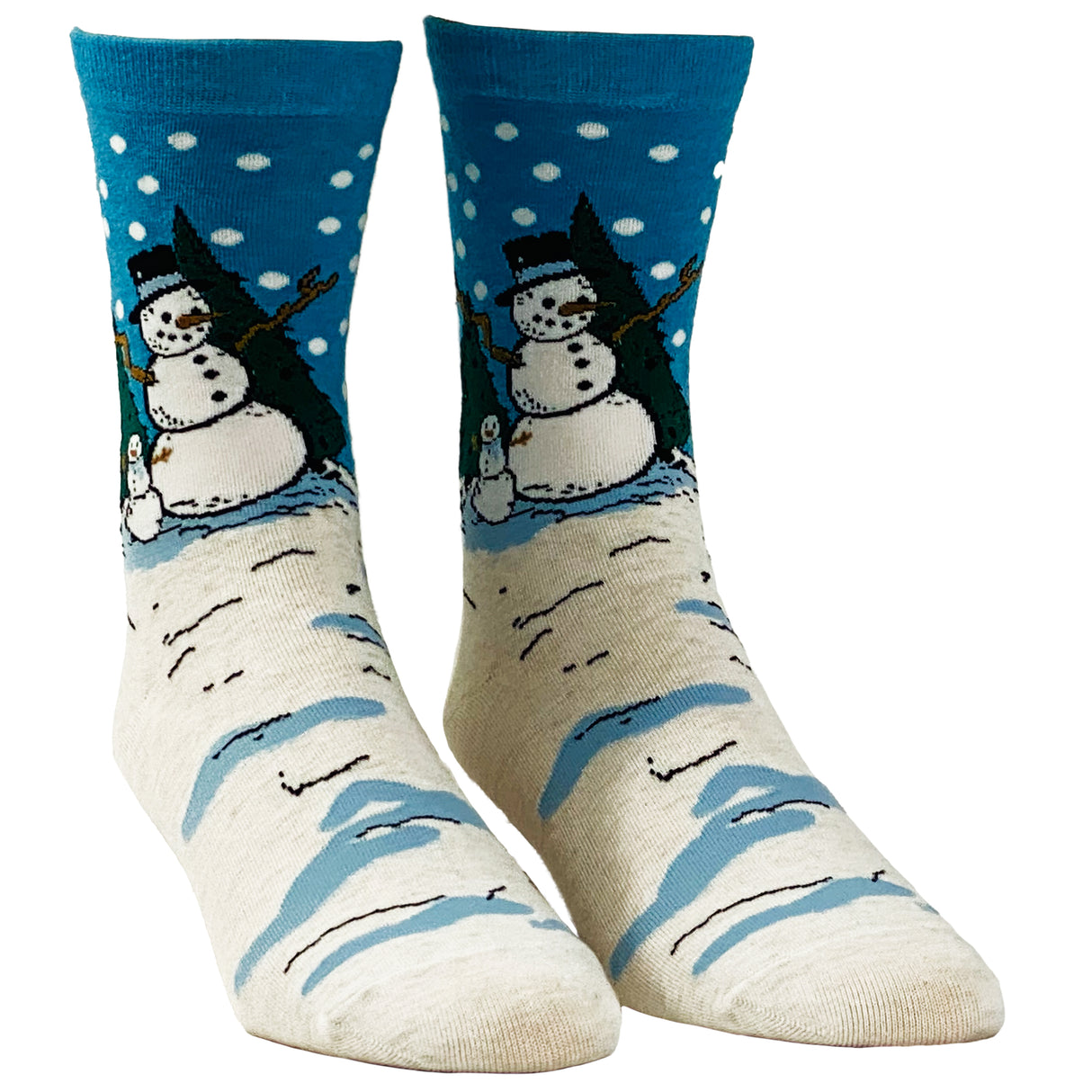 Women's Snowman Socks Cute Winter Weather Snow Holiday Christmas Party Festive Novelty Footwear