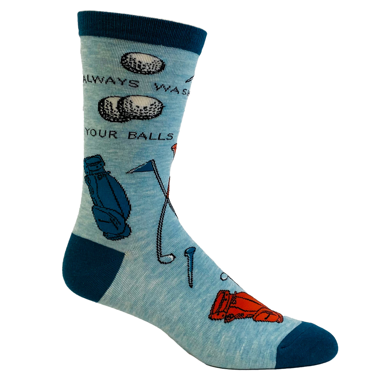 Men's Always Wash Your Balls Socks Funny Golf Lover Father's Day Sarcastic Novelty Footwear