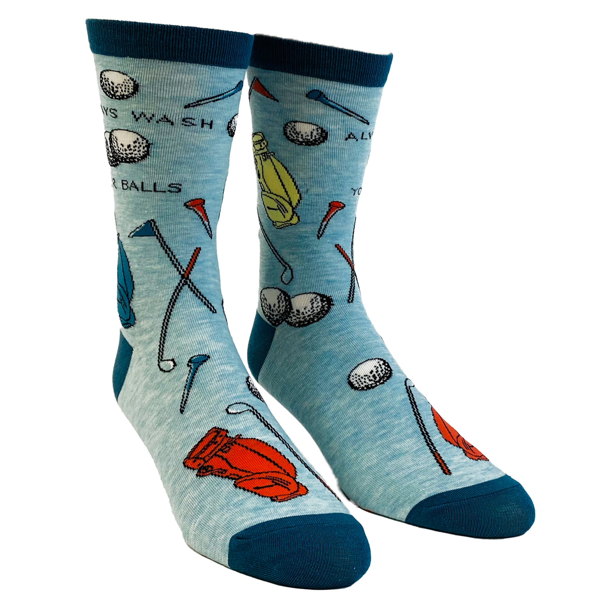 Men's Always Wash Your Balls Socks Funny Golf Lover Father's Day Sarcastic Novelty Footwear