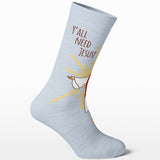 Women's Y'All Need Jesus Socks Funny Sunday Church Religion Paster Novelty Footwear