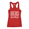 Womens America WTF Fitness Tank Funny 4th Of July Independence Day What The Fuck Graphic Tanktop