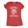 Womens Berry Christmas Tshirt Funny Strawberry Fruit Holiday Party Tee