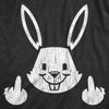 Womens Bunny Giving the Finger T shirt Funny Easter Graphic Cool Novelty Tee