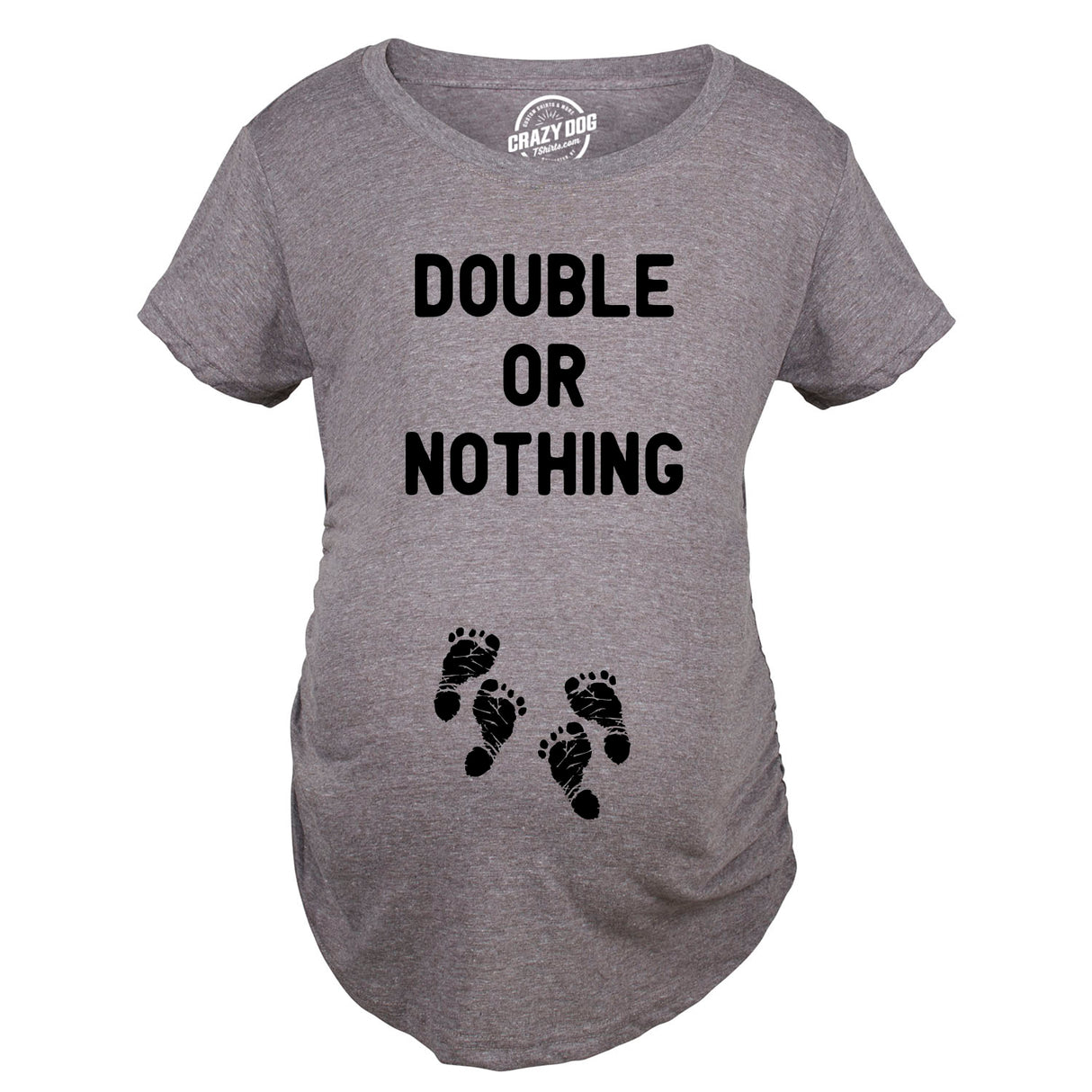 Maternity Double Or Nothing T Shirt Funny Twins Baby Pregnancy Announcement Graphic Tee