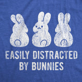 Womens Easily Distracted By Bunnies T shirt Funny Rabbit Party Gift for Basket