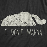 Womens I Don't Wanna Tshirt Funny Lazy Sleepy Cat Novelty Graphic Tee For Ladies