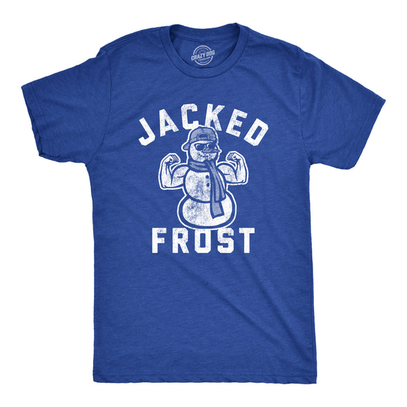 Mens Jacked Frost Tshirt Funny Christmas Party Winter Novelty Graphic Tee For Men