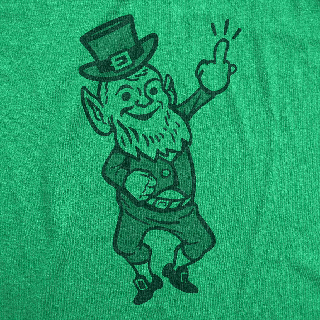 Womens Leprechaun Middle Finger Tshirt Funny St Patrick's Day Graphic Novelty Tee