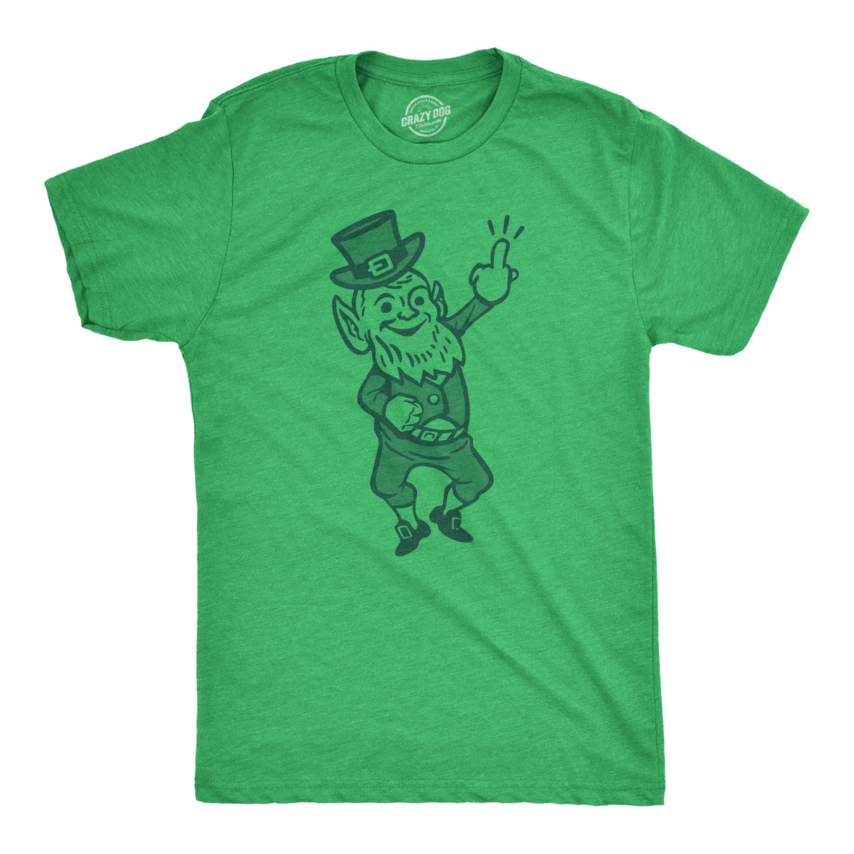 Mens Leprechaun Middle Finger Offensive Saint Patricks Day T-Shirt Crazy Design