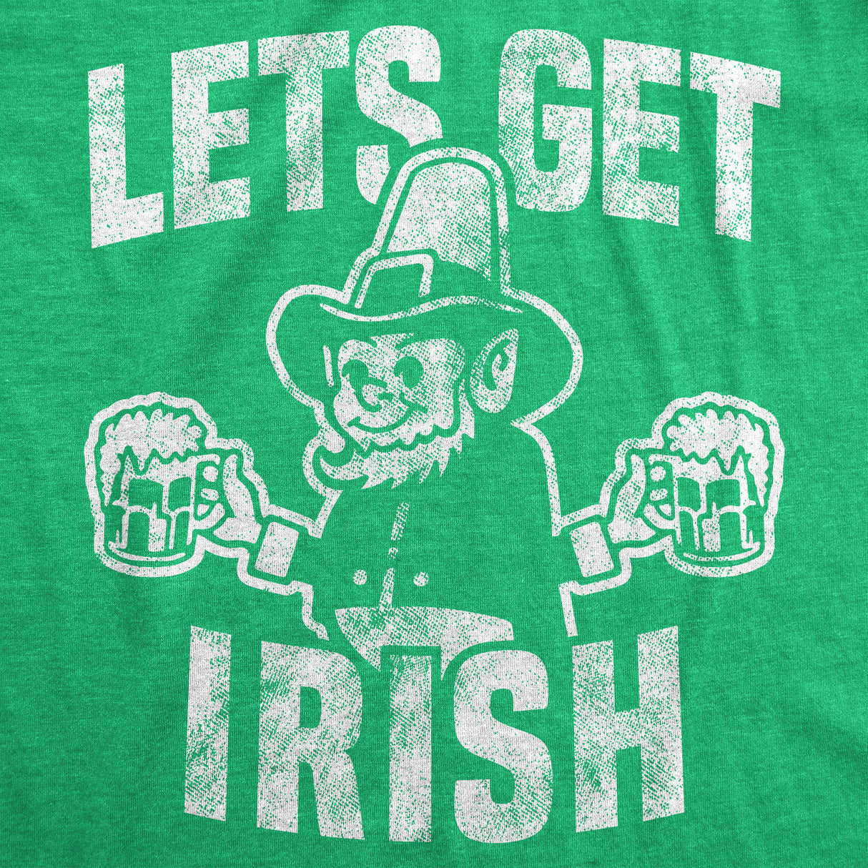 Mens Let's Get Irish T shirt Funny St Patricks Day Leprechaun Green Novelty Tee