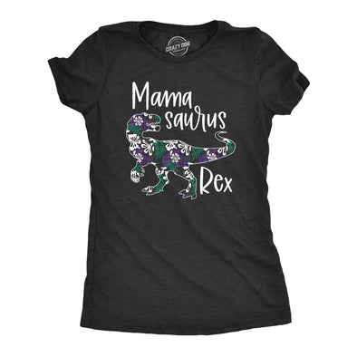 Womens Mamasaurus Rex Tshirt Funny Dinosaur Mothers Day Floral Print Graphic Tee