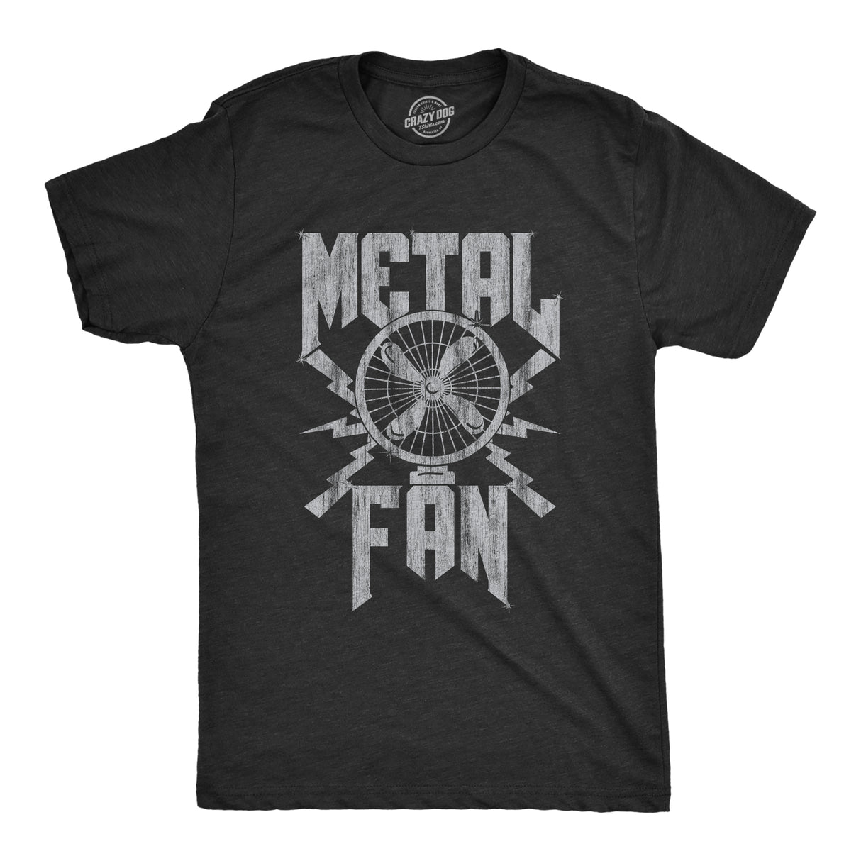 Mens Metal Fan Tshirt Funny Sarcastic Air Blowing Fan Graphic Novelty Music Tee For Guys