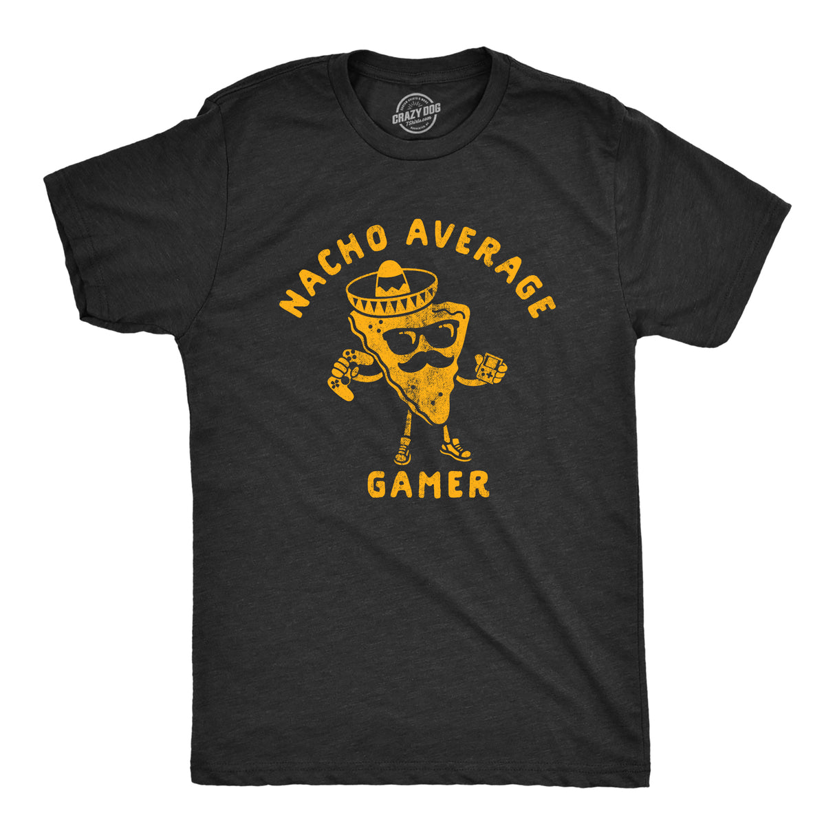 Mens Nacho Average Gamer Tshirt Funny Nerdy Video Game Novelty Tee