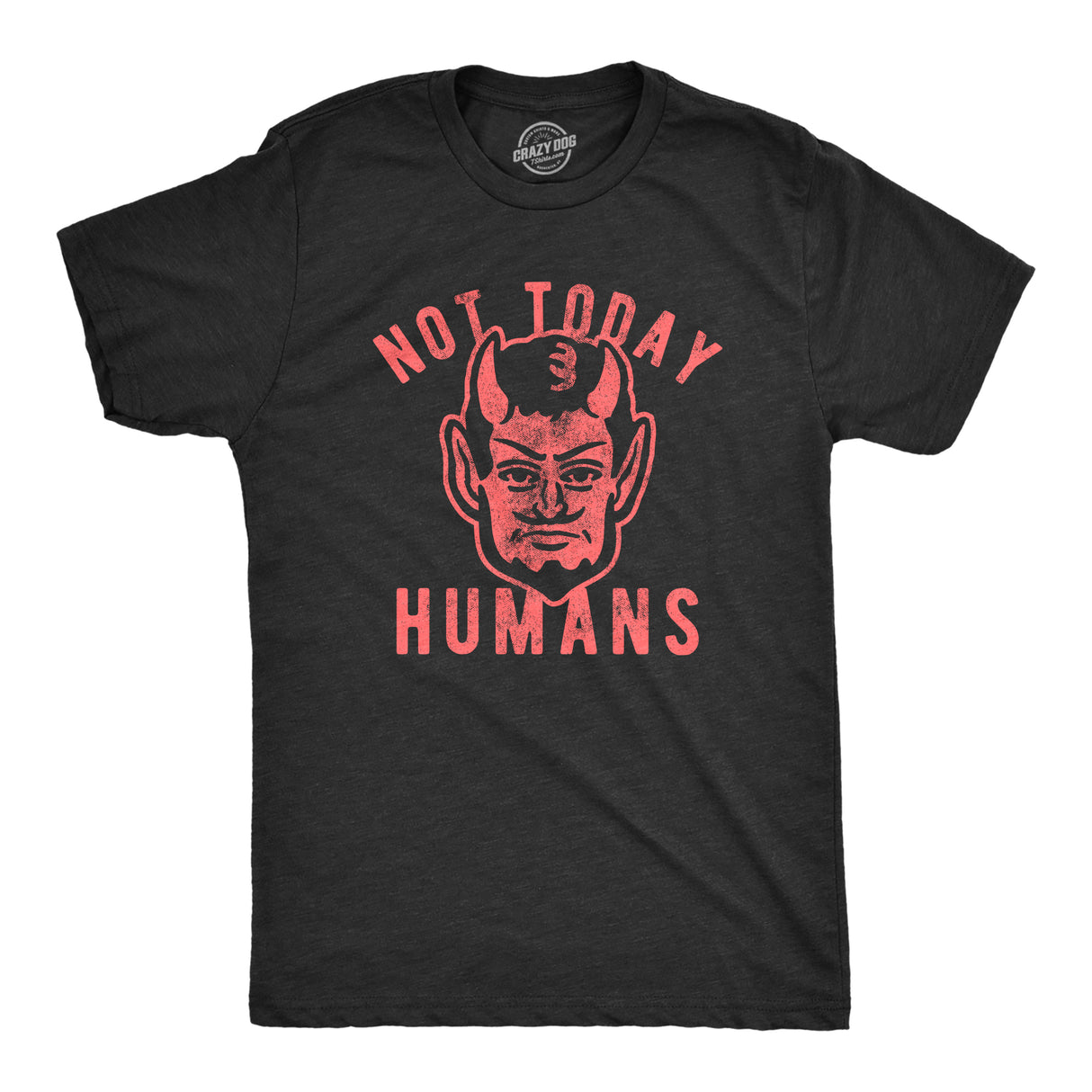 Mens Not Today Humans Tshirt Funny Halloween Satan Graphic Tee