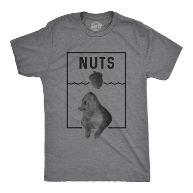 Mens Nuts Jaws Squirrel Parody Tshirt Funny Novelty Shark Movie Graphic Tee For Guys