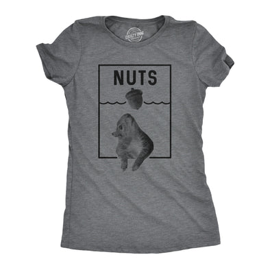 Womens Nuts Jaws Squirrel Parody Tshirt Funny Novelty Shark Movie Graphic Tee For Ladies