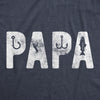 Mens Papa Fishing Tshirt Funny Fathers Day Gift For Dad Outdoor Fisherman Graphic Tee