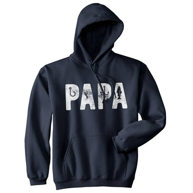 Papa Fishing Unisex Hoodie Funny Grandpa Grandfather Fishing Lover Gift Hooded Sweatshirt