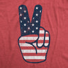 Mens Peace Sign American Flag Tshirt 4th Of July USA Patriotic Party Graphic Tee