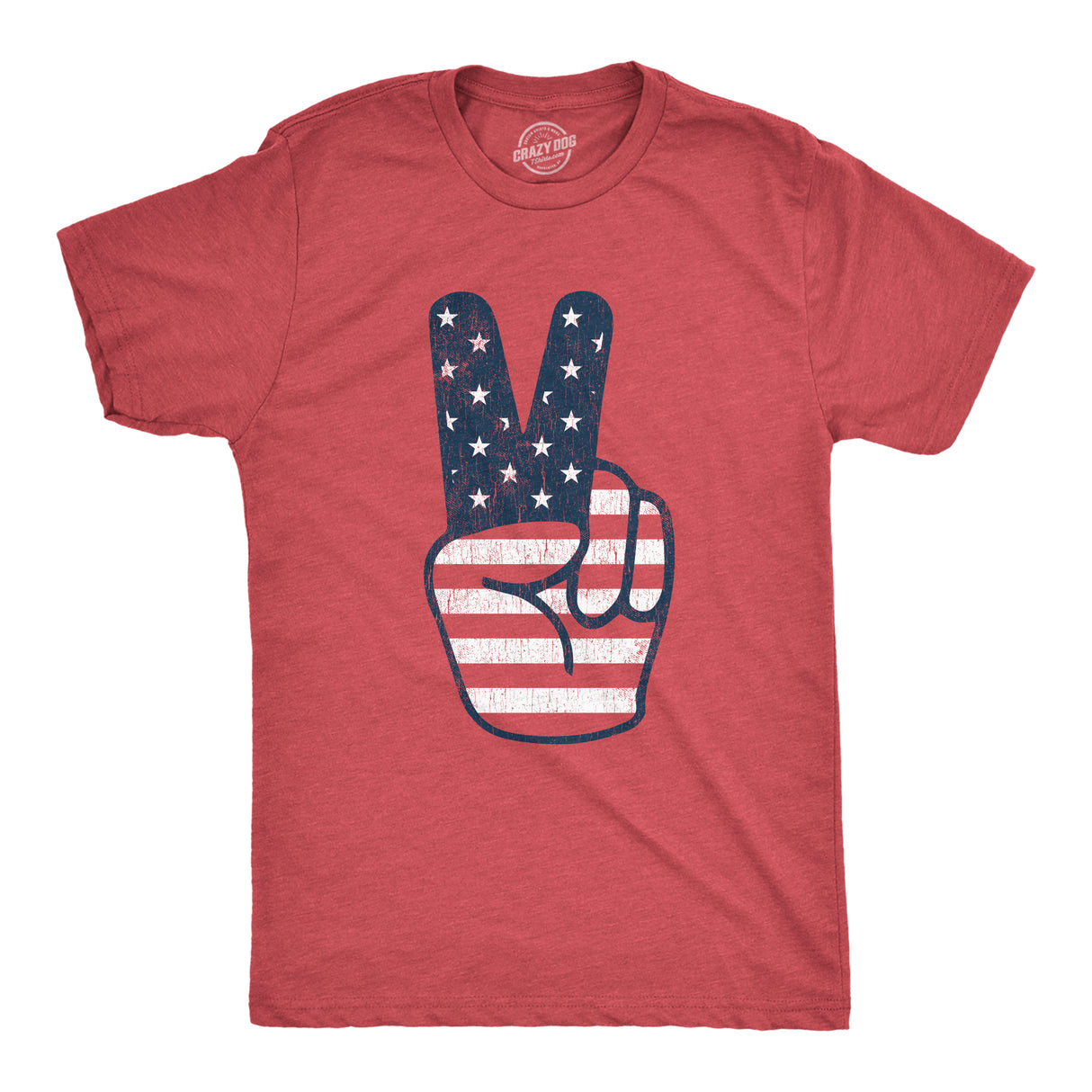 Mens Peace Sign American Flag Tshirt 4th Of July USA Patriotic Party Graphic Tee