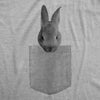 Mens Pocket Bunny Tshirt Funny Easter Bunny Rabbit Fake Pocket Graphic Tee