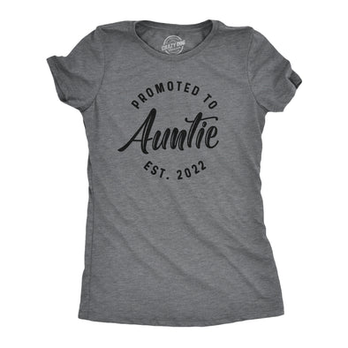 Crazy Dog Womens Promoted To Auntie 2024 2023 2022 2021 Graphic T Shirt New Baby Family Tee