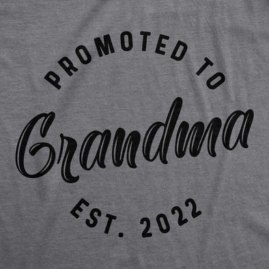 Womens Promoted To Grandma 2021 Tshirt Funny New Baby Family Graphic Tee