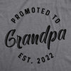 Mens Promoted To Grandpa 2022 and 2023 Tshirt Funny New Baby Family Graphic Tee
