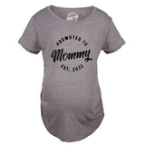 Maternity Promoted To Mommy 2024 2023 2022 Pregnancy Tshirt Funny New Baby Graphic Tee