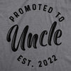 Mens Promoted To Uncle 2023 2022 or 2021 Tshirt Funny New Baby Family Graphic Tee