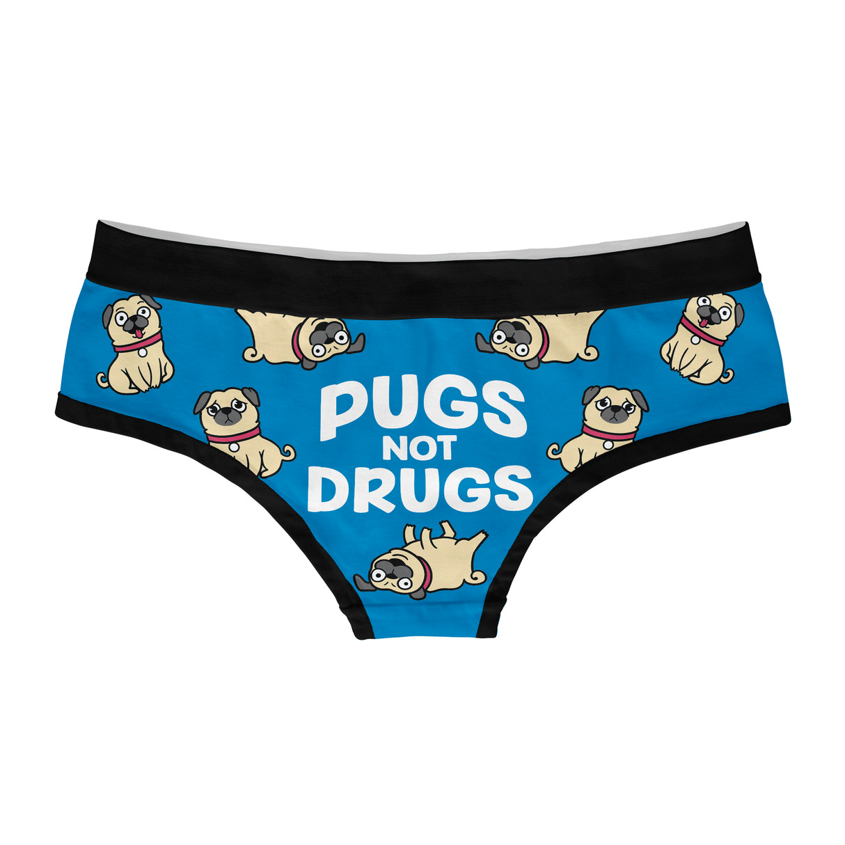 Pugs Not Drugs Womens Panties Funny Bikini Brief Pug Graphic Dog Underwear Ladies