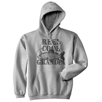 Reel Cool Grandpa Hoodie Funny Fishing Grandfather Graphic Novelty Sweatshirt