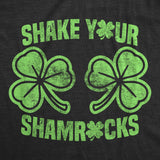 Womens Shake Your Shamrocks T shirt Funny St Patricks Day Boobs Graphic Novelty