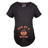 Maternity Son Of A Witch Tshirt Funny Halloween Jack-o-lantern Pregnancy Tee