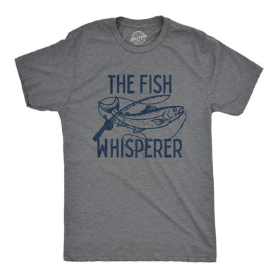 Mens The Fish Whisperer Tshirt Funny Fishing Lake Time Graphic Novelty Tee