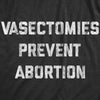 Mens Vasectomies Prevent Abortion Tshirt Funny Reproductive Rights Protest Graphic Tee