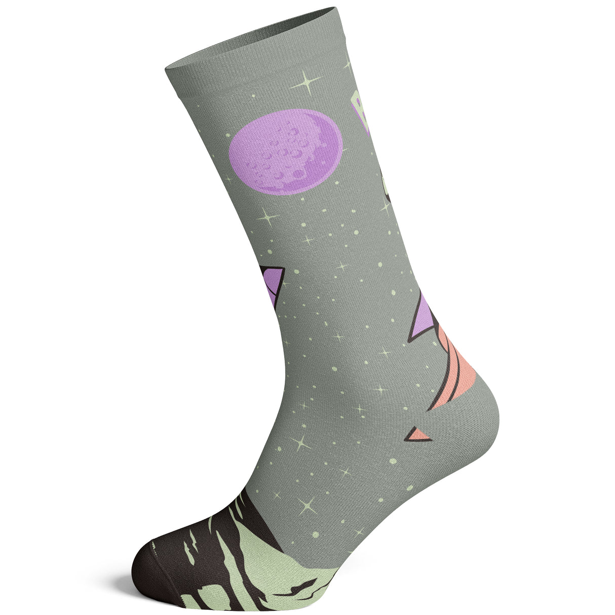 Men's Bite Me Socks Funny Astronaut Rocket Graphic Novelty Footwear