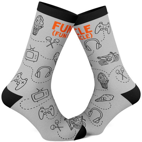 Men's Funcle Socks Funny Cool Uncle Family Fun Activities Gaming Ice Cream Footwear