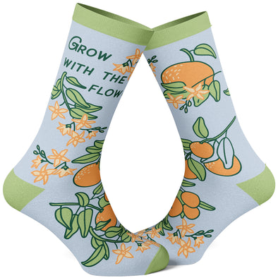 Women's Grow With The Flow Socks Cute Growing Fruit Flower Blossom Footwear