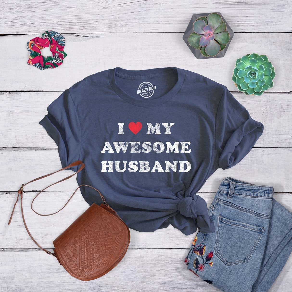 Womens I Love My Awesome Husband Tshirt Cute Relationship Married Tee