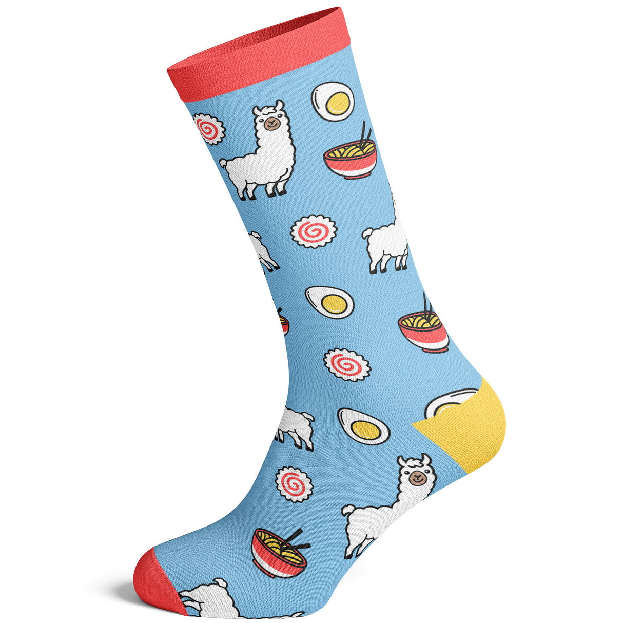 Men's Llamen Socks Funny Llama Ramen Noodles Takeout Novelty Graphic Footwear