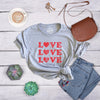 Womens Love Script Heart Tshirt Cute Flirty Date Tee