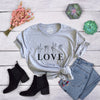 Womens Love Script Heart Tshirt Cute Flirty Date Tee